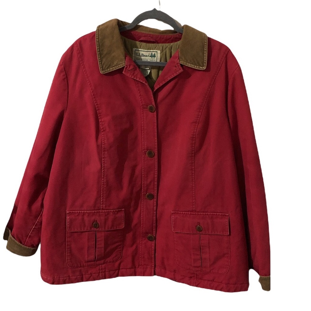 L.L.Bean red barn coat thinsulate button down 3x